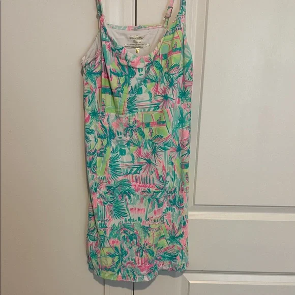 Lilly Pulitzer Luxletic dress. Tropical Print athletic dress - Pink, Teal & Lime - Picture 1 of 3